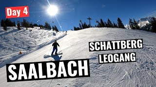 Saalbach Day 4  Skiing Hinterglemm Schattberg  Leogang [upl. by Pace]