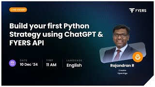 Build Your First Python Strategy using ChatGPT and FYERS API [upl. by Anauqahs945]