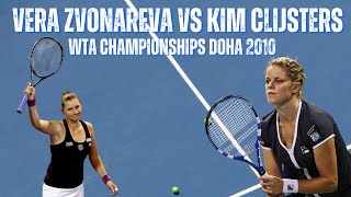 VERA ZVONAREVA VS KIM CLIJSTERS  2010 WTA SONY ERICSSON CHAMPIONSHIPS ROUND ROBIN [upl. by Nauqes]