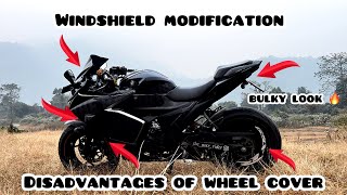 Gixxersf Windshield modified  Disadvantages of Wheelcover  Modifications [upl. by Lidda]