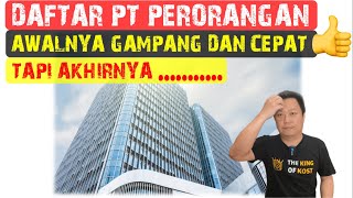 MENDAFTAR PT PERORANGAN  SOLUSI PROBLEM DI OSS RBA amp PEMBUKAAN REKENING BANK TANPA AKTE PENDIRIAN [upl. by Kiri]