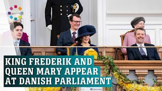 King Frederik and Queen Mary appear at Danish Parliament [upl. by Aluor24]