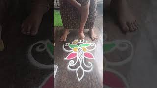 Simple colour rangoli design 🌼 [upl. by Aicinod116]