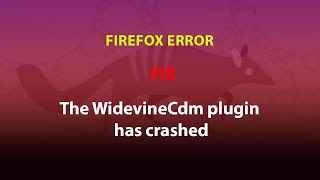 UBUNTU FIX The WidevineCdm plugin has crashed [upl. by Leffen]