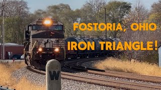 Fostoria Ohio iron triangle Railfaning [upl. by Evot]