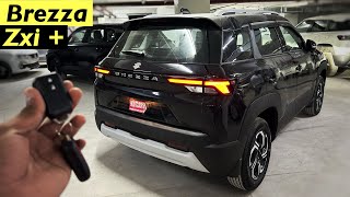 Maruti Suzuki Brezza Zxi Top Model 2024 Black colour Detailed Review  On Road Price amp Features [upl. by Iht]