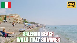 Salerno Beach Walking Tour Salerno  Italy  4K UHD [upl. by Aiksa]