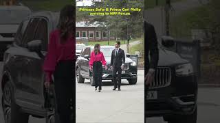 Prince Carl Philip amp Princess Sofia arriving to NPF Forum [upl. by Anelec]