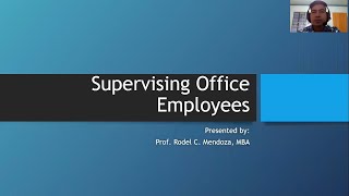 Supervising Office Employees by RODELS CHANNEL [upl. by Magavern]