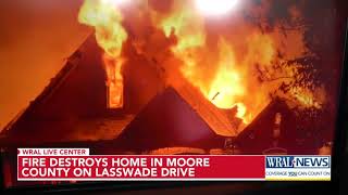 Fire destroys home in Moore County on Lasswade Drive [upl. by Jun495]