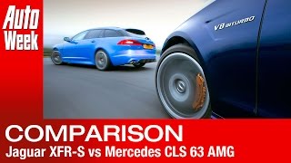 Jaguar XFRS Sportbrake vs MercedesBenz CLS 63 AMG S Shooting Brake  English subtitled [upl. by Salazar]