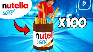 Nutella Go Gigante  Cómo hacer el Nutella Go de bricolaje más grande del mundo por VANZAI [upl. by Ardnassac]