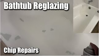 HOW TO REPAIR CHIPS IN A PREVIOUSLY REGLAZED BATHTUB  Easy Professional Bathtub Chip Repairs [upl. by Belford948]