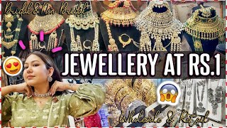 Jewellery At ₹1 Wholesale Market In Sadar Bazar  Bridal Collection amp Artificial Jewellery [upl. by Eldreda937]