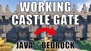 Minecraft Working Castle Gate  Java amp Bedrock Customisable Medieval Fantasy Gate [upl. by Engud]