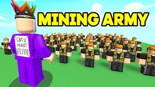 ARMY Of Miner For MINING Coal For LOTS OF CASH On Roblox [upl. by Brunk]