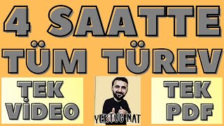 Türev TEK VİDEO  Konu Anlatımı Temelden Zora  Soru Çözümü  PDF  YKS AYT Türev Türev [upl. by Hcirdla977]