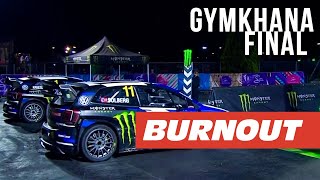 Ken Blocks Gymkhana  Solberg v Kristoffersson  FINAL  BURNOUT [upl. by Oinotnaesoj42]