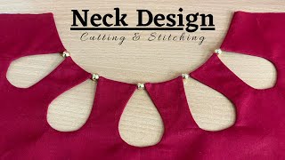 सुन्दर नैक डिजाइन  Drop Neck design  Cutting and stitching [upl. by Oruntha]