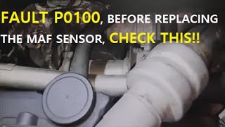 This caused the P0100 FAULT and was NOT a failure of the AIR FLOW SENSOR MAF sensor flow meter [upl. by Salomo]