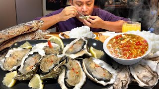 TALABA SPICY SAWSAWAN PRITONG GALUNGGONG quotSPICY OYSTERSquot Filipino Food Mukbang [upl. by Portingale]