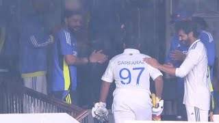 Virat Kohli and Indian team standing ovation to Sarfaraz Khan after his 1st century  IND vs NZ [upl. by Dekeles313]