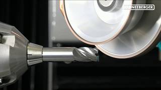 End Mill Production with Qg1 Quinto g1 on Schneeberger CNC tool grinder [upl. by Schuler]