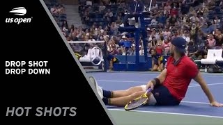 Jack Socks Sensational Half Volley Drop Shot  2021 US Open [upl. by Hilario11]