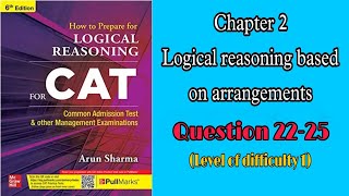 Ques 2225 Chapter 2 Logical reasoning based on arrangements Arun SharmaCAT Logical Reasoning [upl. by Pain658]