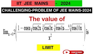 The value of lim x 0 21cosx cos2x12 cos3x13……cos10x110 x2 is iitjeemains2024 [upl. by Alehs]