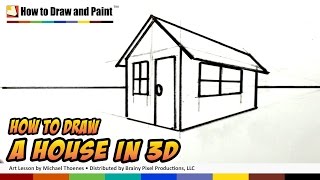 How to Draw a House in 3D for Kids  Art for Kids  Easy Things to Draw  MAT [upl. by Gilly]