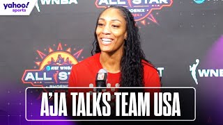 🗣️ AJA WILSON talks TEAM USA chemistry WNBAs growth and more at AllStar 2024  Yahoo Sports [upl. by Lucrece865]