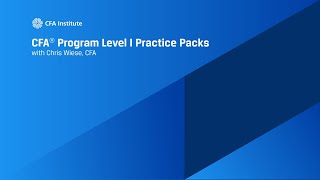 CFA® Program Level I Practice Packs [upl. by Retla]