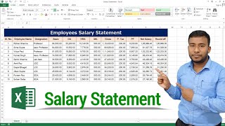 How to Create Salary Statement in MS Excel  Salary Sheet in Excel  Employees Salary Statement [upl. by Alleiram]