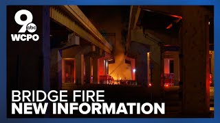 No timeline for repairs after fire shuts down Cincinnati bridge [upl. by Pejsach]