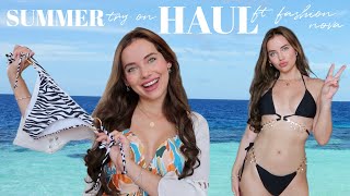 Fashion Nova Summer 🌴 tryon haul bikinis dresses and matching sets [upl. by Dino]