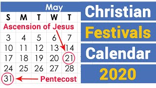 Christian Festival 2020 Calendar  Christian Holidays  what is today in christianity [upl. by Einitsed]