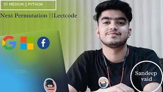 Next permutation  Leetcode  Hindi  Python [upl. by Heath]