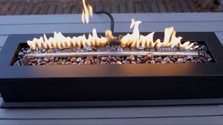 Unboxing and Assembling UKIAH Loom Outdoor Rectangular Black LP Gas Tabletop Fire Pit [upl. by Anet]