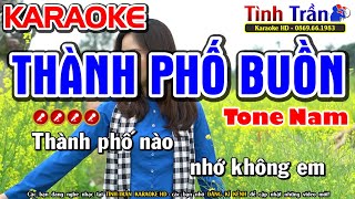 Xẩm Gõ Bo  Thành Phố Buồn Karaoke Nhạc Sống Tone Nam  Dm   Tình Trần Organ [upl. by Leacock]