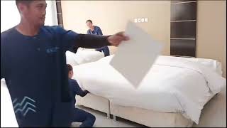 Bed Making Competition [upl. by Assirok]