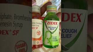 Cough Syrup for Dry Cough amp Wet Cough  Zedex amp Bro Zedex Syrup shorts shortvideo youtubeshorts [upl. by Trin]