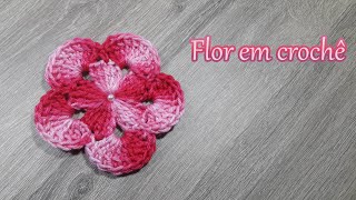 Flor de crochê rasteira para aplicação  Vídeo aula  Passo a passo [upl. by Newlin465]