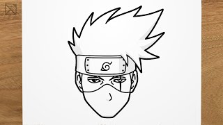 How to draw KAKASHI Naruto step by step EASY [upl. by Annekahs]