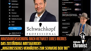 Hausdurchsuchung nach Retweet eines Memes  „angemessenes Verhältnis zur Schwere der Tat“ [upl. by Tima916]