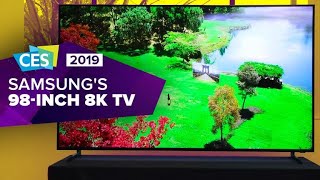 Samsung goes allout with 98inch 8K QLED 8K TV at CES 2019 [upl. by Harshman]