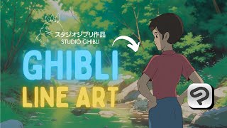 Make Line Art Like Ghibli Style in Your Character ✏️ [upl. by Aiykan]