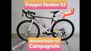 Sepeda Roadbike Polygon Strattos S3 2021 Upgrade Wheelset Rujixu G3 Campagnolo Jangkrik dan Loncer [upl. by Dominique249]