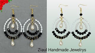 Crystal Beads EarringsHandmade Stone JewelryBeads Handmade Jewelrys [upl. by Etnuahs432]