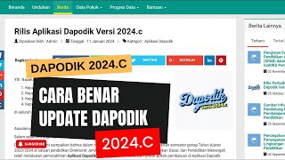 Cara Sukses Update Dapodik 2024C  Semester Genap [upl. by Mosra]